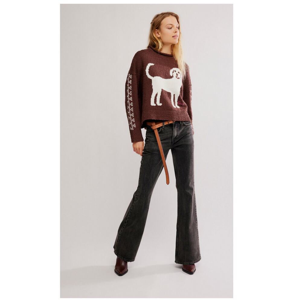NEW FREE PEOPLE Story Book Cotton Blend Sweater In Brown Size Small - Picture 13 of 13